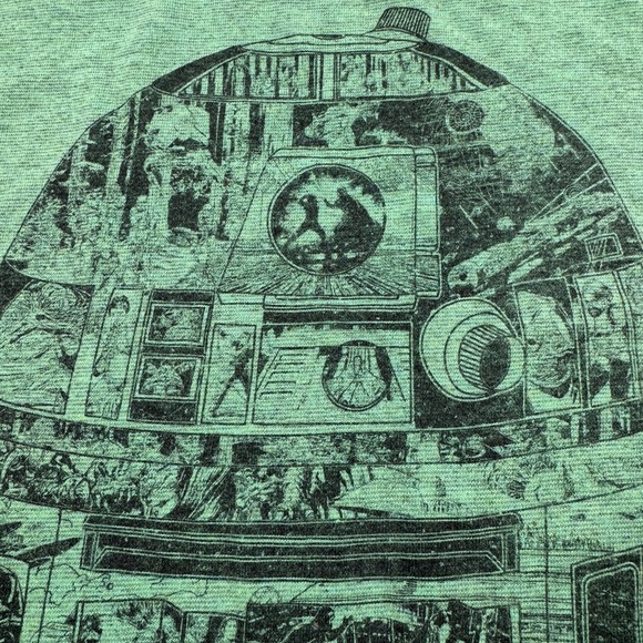 Star Wars R2-D2 Movie Scenes Graphic Print T Shirt Unisex Small Green Fifth Sun - Picture 5 of 10